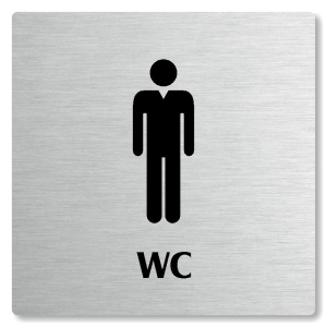 WC muži, 80x80mm, stříbrná, Nevada